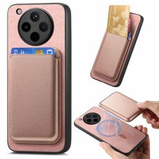 Per OPPO Find X8 Retro Magsafe Card Bag PU Cover posteriore Custodia per telefono (rosa)