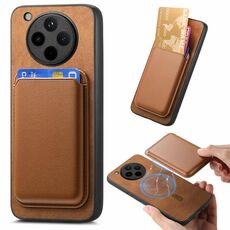 Per OPPO Find X8 Pro Retro Magsafe Card Bag PU Cover posteriore Custodia per telefono (marrone)