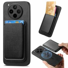 Per OPPO Find X8 Pro Retro Magsafe Card Bag PU Cover posteriore Custodia per telefono (nero)