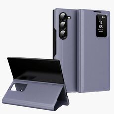Per Samsung Galaxy Z Fold6 5G Smart View Window Custodia in pelle con slot per schede (viola)