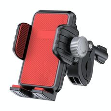 Supporto per cellulare con assorbimento degli urti per bicicletta e motocicletta, supporto per navigazione a gravità (rosso)