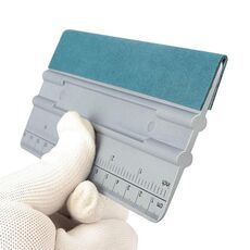 Raschietto per pellicola automatica da 15 cm con scala, strumento per raschiare la carta da parati quadrata lunga (grigio scuro)