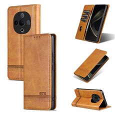 Per vivo Y300 AZNS Custodia per telefono in pelle di vitello con texture magnetica (marrone chiaro)