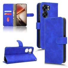 Per Oukitel C58 Custodia in pelle magnetica con chiusura magnetica (blu)