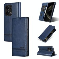 Per OPPO Reno13 AZNS Custodia per telefono in pelle con texture di vitello magnetica (blu scuro)