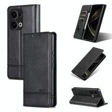 Per OPPO Reno13 AZNS Custodia per telefono in pelle con texture di vitello magnetica (nero)