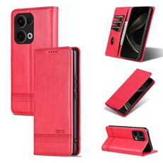 Per OPPO Reno13 AZNS Custodia per telefono in pelle con texture di vitello magnetica (rosso)