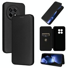 Per OnePlus Ace 5 Pro Custodia in pelle con texture in fibra di carbonio (nero)