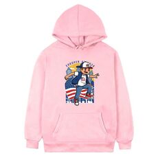 Felpa con cappuccio in pile stampato per bambini, stampa su richiesta, taglia: XS (rosa)