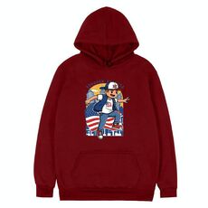 Felpa con cappuccio in pile stampato per bambini, stampa su richiesta, taglia: XS (rosso vino)