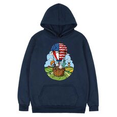Felpa con cappuccio in pile con stampa a palloncino Stampa su richiesta, taglia: XL (blu navy)
