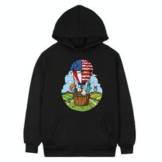 Felpa con cappuccio in pile con stampa a palloncino Stampa su richiesta, taglia: XXXL (nero)