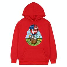 Felpa con cappuccio in pile con stampa a palloncino Stampa su richiesta, taglia: XXXL (rosso)