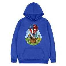 Felpa con cappuccio in pile con stampa a palloncino Stampa su richiesta, taglia: XXXL (blu)