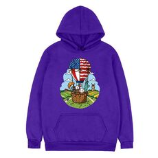 Felpa con cappuccio in pile con stampa a palloncino, stampa su richiesta, taglia: XXXL (viola)