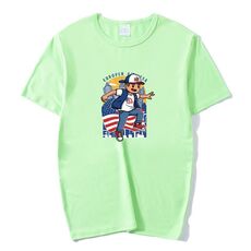 Maglietta a maniche corte in modal con scollo rotondo stampato per bambini, stampa su richiesta, taglia: M (verde menta)