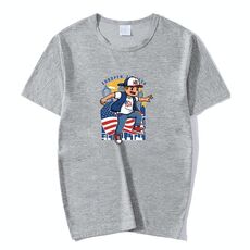 Maglietta a maniche corte in modal con scollo rotondo stampato per ragazzo, stampa su richiesta, taglia: XXXL (blu lago)