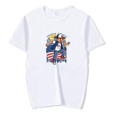 Maglietta a maniche corte in modal con scollo rotondo stampato da ragazzo, stampa su richiesta, taglia: XXXXXL (bianco)