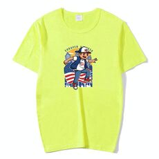 Maglietta a maniche corte in modal con scollo tondo stampato da ragazzo, stampa su richiesta, taglia: XXXXXL (verde erba)