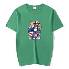 Maglietta a maniche corte in modal con scollo rotondo stampato per ragazzo, stampa su richiesta, taglia: XXXXXL (verde scuro)