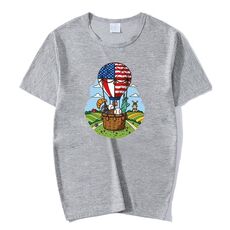 Maglietta a maniche corte in modal con scollo rotondo e stampa a palloncino, stampa su richiesta, taglia: XXXL (blu lago)