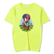 Maglietta a maniche corte in modal con scollo rotondo e stampa a palloncino, stampa su richiesta, taglia: XXXXL (verde erba)