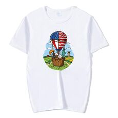 Maglietta a maniche corte in modal con scollo rotondo e stampa a palloncino, stampa su richiesta, taglia: XXXXXL (bianco)