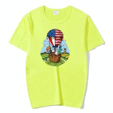 Maglietta a maniche corte in modal con scollo rotondo e stampa a palloncino, stampa su richiesta, taglia: XXXXXL (verde erba)