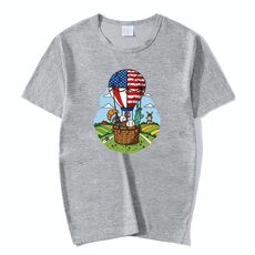 Maglietta a maniche corte in modal con scollo rotondo e stampa a palloncino, stampa su richiesta, taglia: XXXXXL (blu lago)