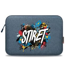 HAWEEL Stampa su richiesta Custodia per tablet da 15 pollici con cerniera Borsa per laptop da 14-15 pollici (blu scuro)