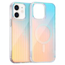 Per iPhone 12 Custodia per telefono MagSafe con texture incisa al laser (strisce verticali)