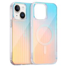 Per iPhone 14 Custodia per telefono MagSafe con texture incisa al laser (strisce verticali)