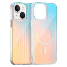 Per iPhone 15 Custodia per telefono MagSafe con texture incisa al laser (strisce verticali)