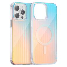 Per iPhone 15 Pro Max Custodia per telefono MagSafe con texture incisa al laser (strisce verticali)