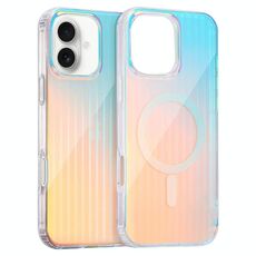 Per iPhone 16 Plus Custodia per telefono MagSafe con texture incisa al laser (strisce verticali)