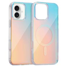 Per iPhone 16 Plus Custodia per telefono MagSafe con texture incisa al laser (luce rossa)