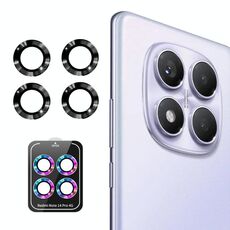 Per Redmi Note 14 Pro 4G Global ENKAY Hat-Prince 9H Obiettivo della fotocamera posteriore Pellicola in vetro temperato in lega di alluminio (nero)