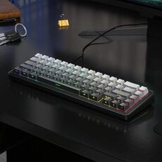 Tastiera meccanica AULA F65 67 tasti 2.4G / BT / cablata a tre modelli RGB Gaske (asse grigio sfumato-viola)