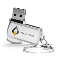 Unità flash USB 2.0 rotante in metallo Stampa su richiesta, memoria: 8 GB (BRANN OSUM)