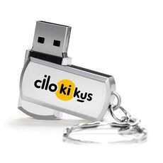 Unità flash USB 2.0 rotante in metallo Stampa su richiesta, memoria: 32 GB (Cilokikus)