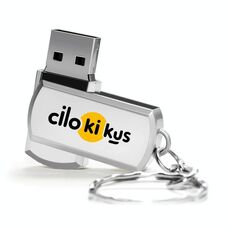 Unità flash USB 2.0 rotante in metallo Stampa su richiesta, memoria: 128 GB (Cilokikus)