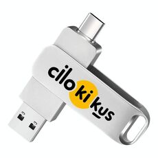 USB2.0 / Type-C Unità flash USB rotante in metallo Stampa su richiesta, memoria: 32 GB (cilokikus)