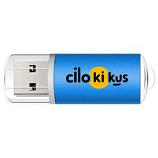 Unità flash USB 2.0 in metallo colorato Stampa su richiesta, memoria: 64 GB (blu)