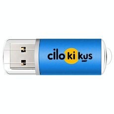 Unità flash USB 2.0 in metallo colorato Stampa su richiesta, memoria: 128 GB (blu)