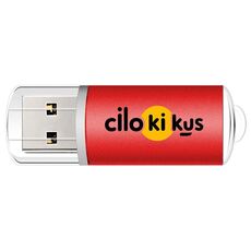 Unità flash USB 2.0 in metallo colorato Stampa su richiesta, memoria: 128 GB (rosso)
