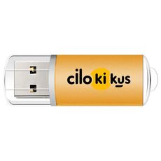 Unità flash USB 2.0 in metallo colorato Stampa su richiesta, memoria: 128 GB (giallo)