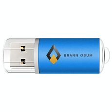 Unità flash USB 2.0 in metallo colorato Stampa su richiesta, memoria: 32 GB (blu)
