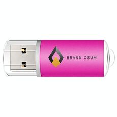 Unità flash USB 2.0 in metallo colorato Stampa su richiesta, memoria: 128 GB (rosso rosa)