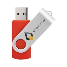 Unità flash USB 2.0 rotante in metallo colorato Stampa su richiesta, memoria: 8 GB (rosso)