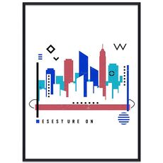 Dipinto decorativo con cornice PS Stampa su richiesta, dimensioni: 15x20 cm (città)